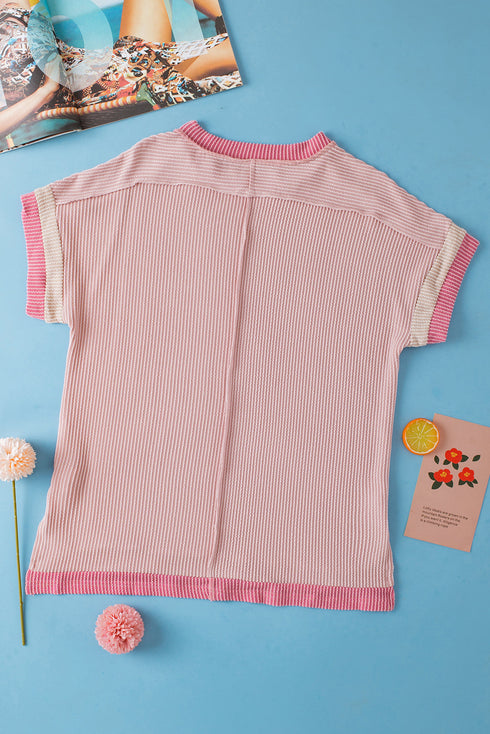 Soft Ribbed Crew Neck Everyday Knit Top