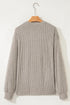 Soft Ribbed Drop Shoulder Button Front Henley Top