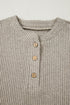 Soft Ribbed Drop Shoulder Button Front Henley Top