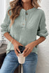 Soft Ribbed Drop Shoulder Button Front Henley Top