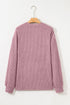 Soft Ribbed Drop Shoulder Button Front Henley Top