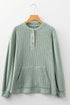 Soft Ribbed Drop Shoulder Button Front Henley Top
