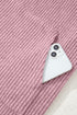 Soft Ribbed Drop Shoulder Button Front Henley Top