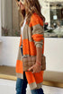 Soft Ribbed Knit Block Stripe Open Cardigan