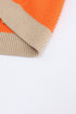 Soft Ribbed Knit Block Stripe Open Cardigan
