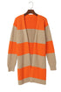 Soft Ribbed Knit Block Stripe Open Cardigan
