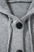 Soft Ribbed Knit Button Front Hooded Cardigan