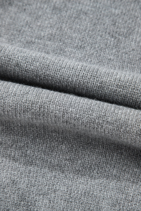 Soft Ribbed Knit Button Front Hooded Cardigan