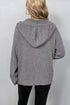 Soft Ribbed Knit Button Front Hooded Cardigan