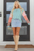 Soft Ribbed Knit Button Front Long Sleeve Top