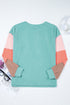 Soft Ribbed Knit Button Front Long Sleeve Top