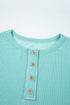 Soft Ribbed Knit Button Front Long Sleeve Top