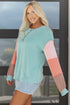 Soft Ribbed Knit Button Front Long Sleeve Top
