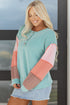 Soft Ribbed Knit Button Front Long Sleeve Top