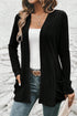 Soft Ribbed Knit Open Front Pocket Cardigan