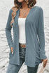 Soft Ribbed Knit Open Front Pocket Cardigan
