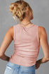 Soft Ribbed Knit Ruched Side Sleeveless Top