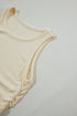 Soft Ribbed Knit Ruched Side Sleeveless Top