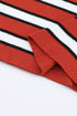 Soft Ribbed Knit Striped Print Slim Fit Top