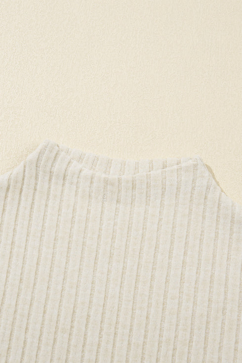 Soft Ribbed Mock Neck Sleeveless Fitted Knit Top
