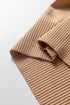 Soft Ribbed Puff Sleeve Crew Neck Knit Sweater