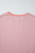 Soft Ribbed Texture Crew Neck Color Block Pullover Top
