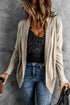 Soft Shawl Collar Open Front Ribbed Cardigan