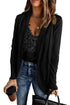 Soft Shawl Collar Open Front Ribbed Cardigan
