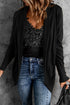 Soft Shawl Collar Open Front Ribbed Cardigan
