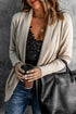 Soft Shawl Collar Open Front Ribbed Cardigan