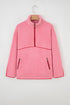 Soft Sherpa Fleece Quarter Zip Contrast Trim Pullover