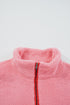 Soft Sherpa Fleece Quarter Zip Contrast Trim Pullover
