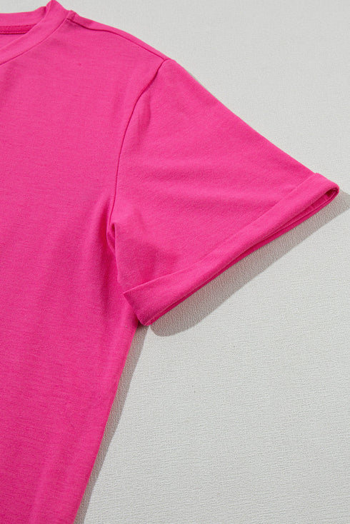 Soft Stretch Blend Crew Neck Short Sleeve Tee