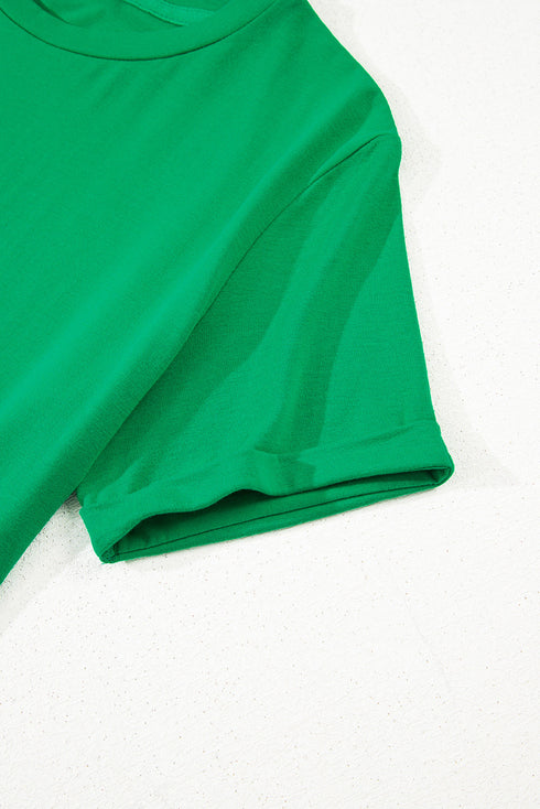 Soft Stretch Blend Crew Neck Short Sleeve Tee