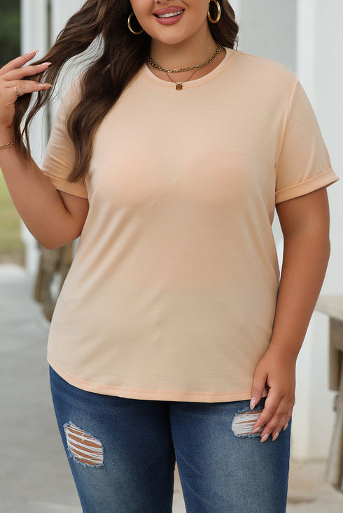 Soft Stretch Blend Crew Neck Short Sleeve Tee