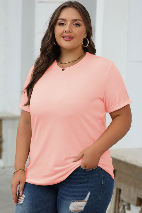 Soft Stretch Blend Crew Neck Short Sleeve Tee