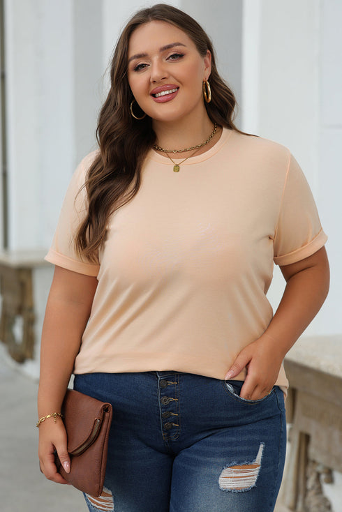 Soft Stretch Blend Crew Neck Short Sleeve Tee