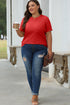 Soft Stretch Blend Crew Neck Short Sleeve Tee