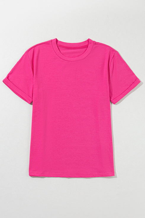Soft Stretch Blend Crew Neck Short Sleeve Tee