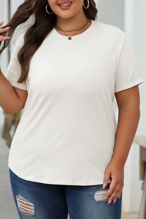 Soft Stretch Blend Crew Neck Short Sleeve Tee
