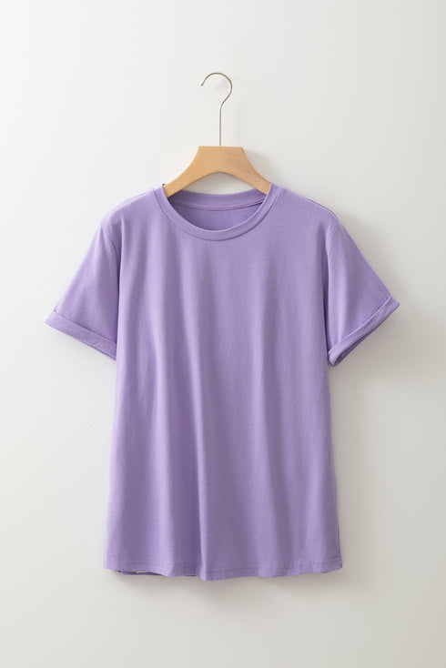 Soft Stretch Blend Crew Neck Short Sleeve Tee