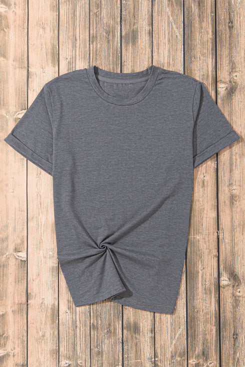 Soft Stretch Blend Crew Neck Short Sleeve Tee