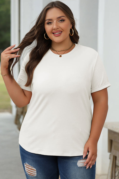 Soft Stretch Blend Crew Neck Short Sleeve Tee