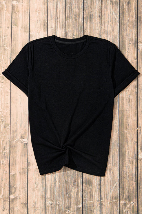 Soft Stretch Blend Crew Neck Short Sleeve Tee
