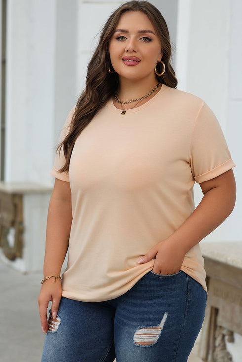 Soft Stretch Blend Crew Neck Short Sleeve Tee