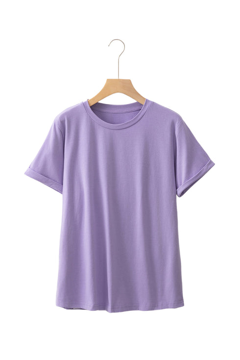 Soft Stretch Blend Crew Neck Short Sleeve Tee