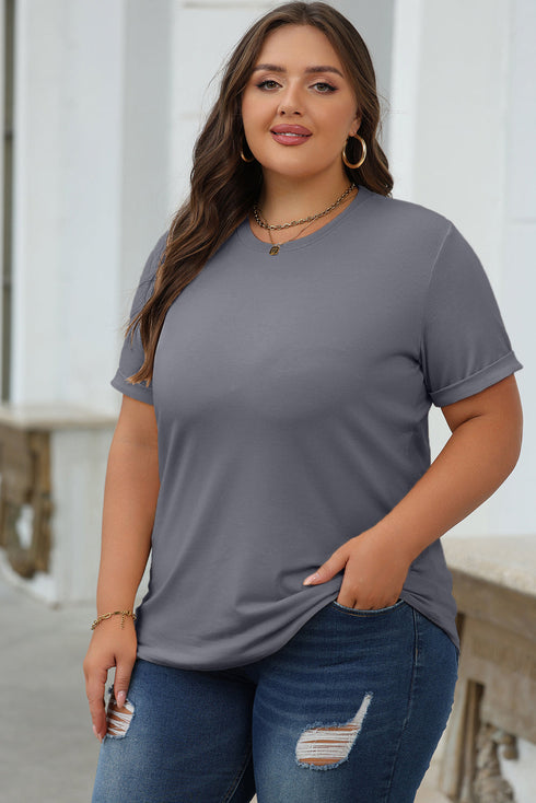 Soft Stretch Blend Crew Neck Short Sleeve Tee