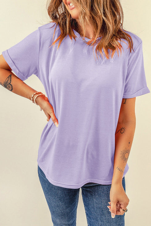 Soft Stretch Blend Crew Neck Short Sleeve Tee