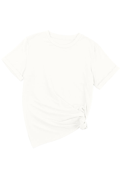 Soft Stretch Blend Crew Neck Short Sleeve Tee