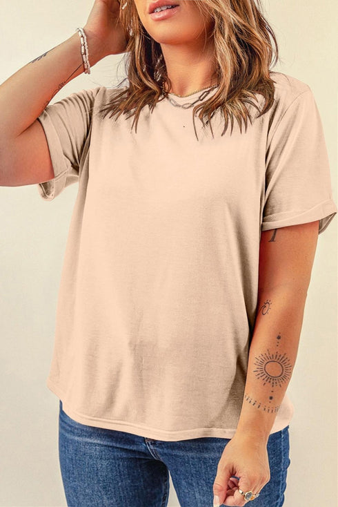 Soft Stretch Blend Crew Neck Short Sleeve Tee